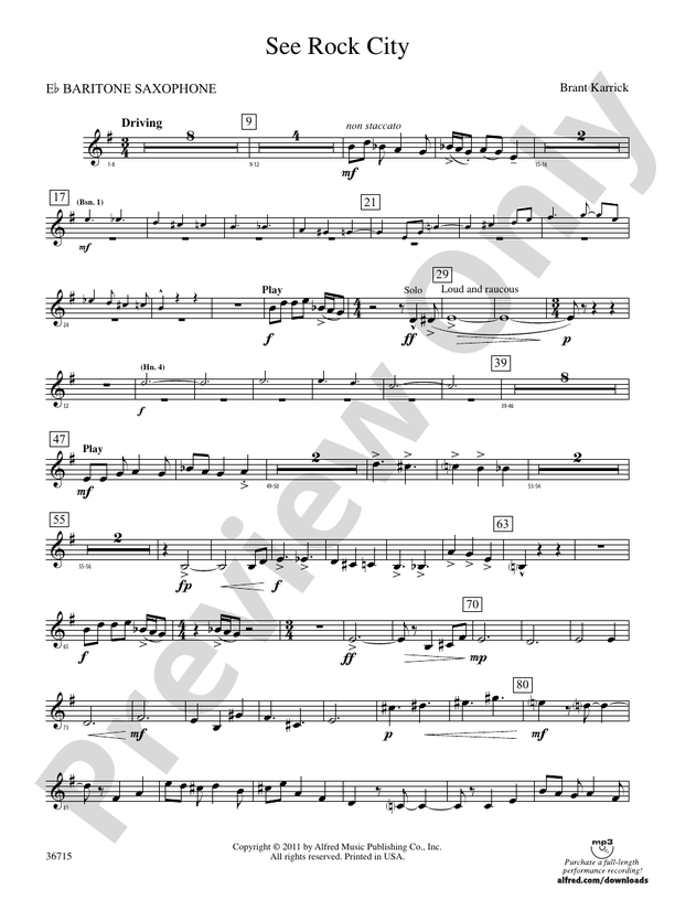 See Rock City Eflat Baritone Saxophone Eflat Baritone Saxophone