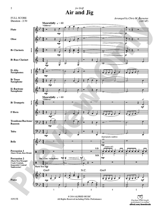Air and Jig Score Concert Band Score Digital Sheet Music Download