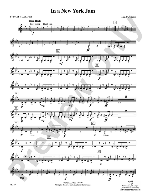 In a New York Jam Bflat Bass Bflat Bass Part
