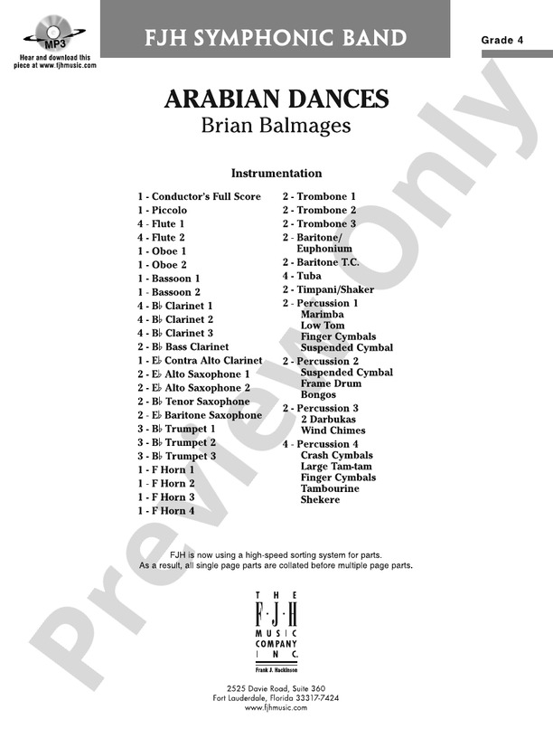 Arabian Dances: Score: : Brian Balmages - Digital Sheet Music Download