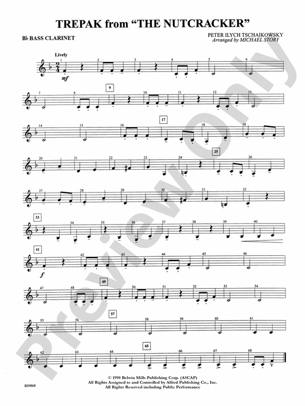 Trepak from The Nutcracker Bflat Bass Bflat Bass