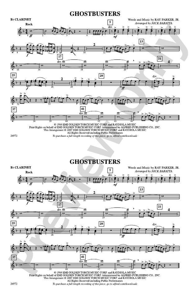 Ghostbusters 1st Bflat 1st Bflat Part Digital