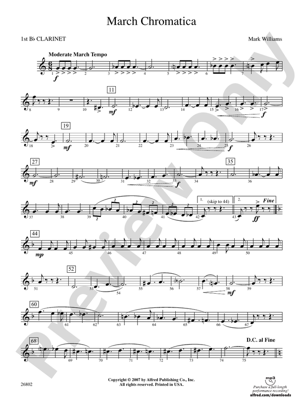 March Chromatica: 1st B-flat Clarinet: 1st B-flat Clarinet Part ...