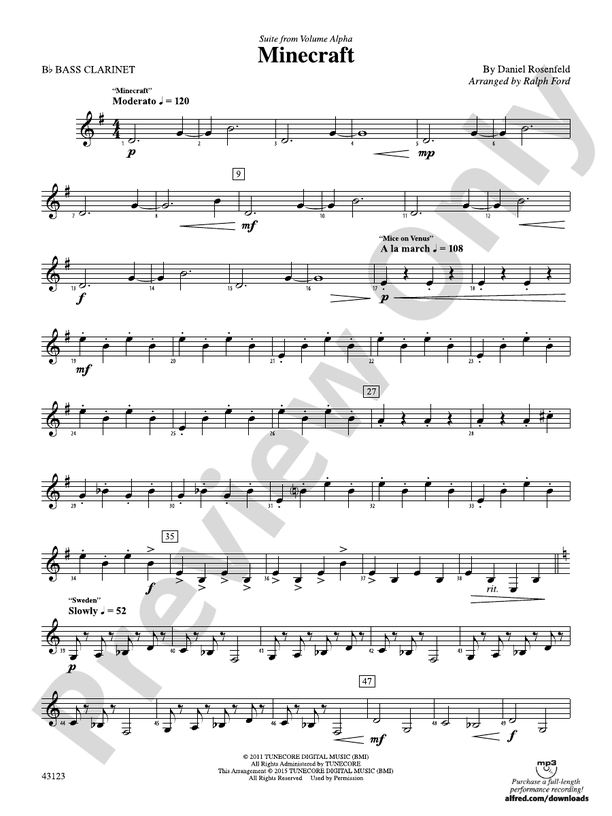 Minecraft Bflat Bass Bflat Bass Part Digital