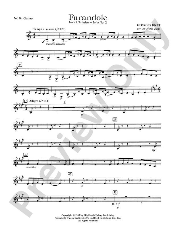 Farandole: 2nd B-flat Clarinet