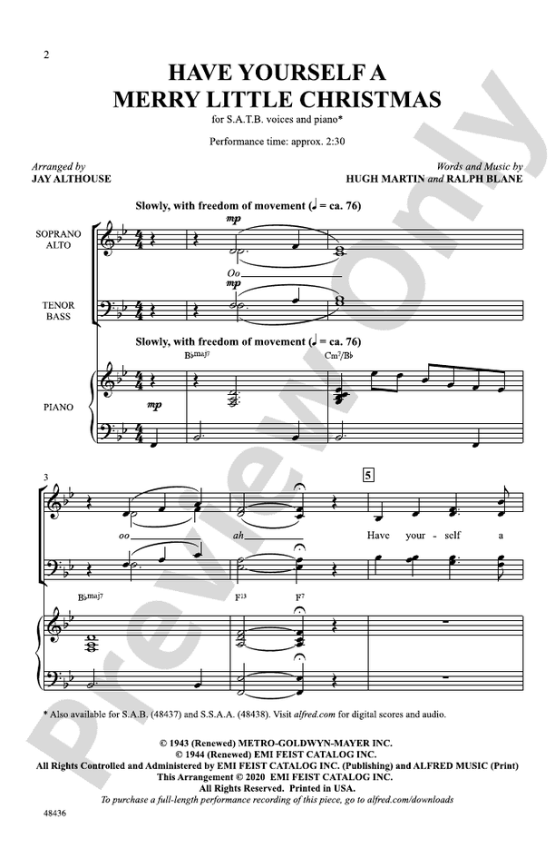 Have Yourself A Merry Little Christmas Sheet Music