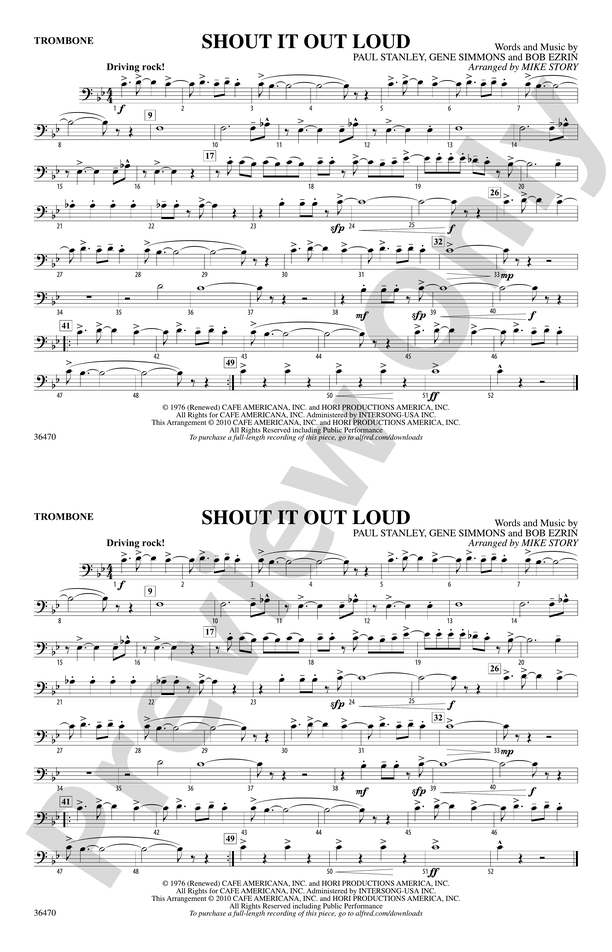 Shout It Out Loud: Baritone B.C.: Baritone B.C. Part - Digital Sheet Music  Download