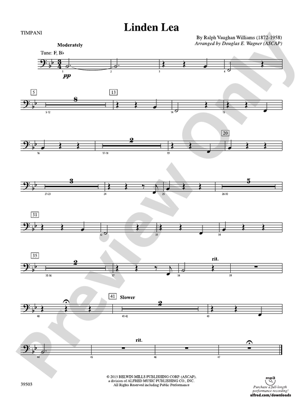 Linden Lea: Timpani