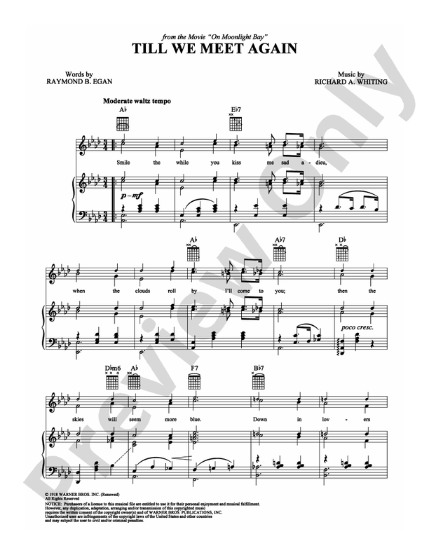 Till We Meet Again Piano Vocal Chords Richard Whiting Digital Sheet