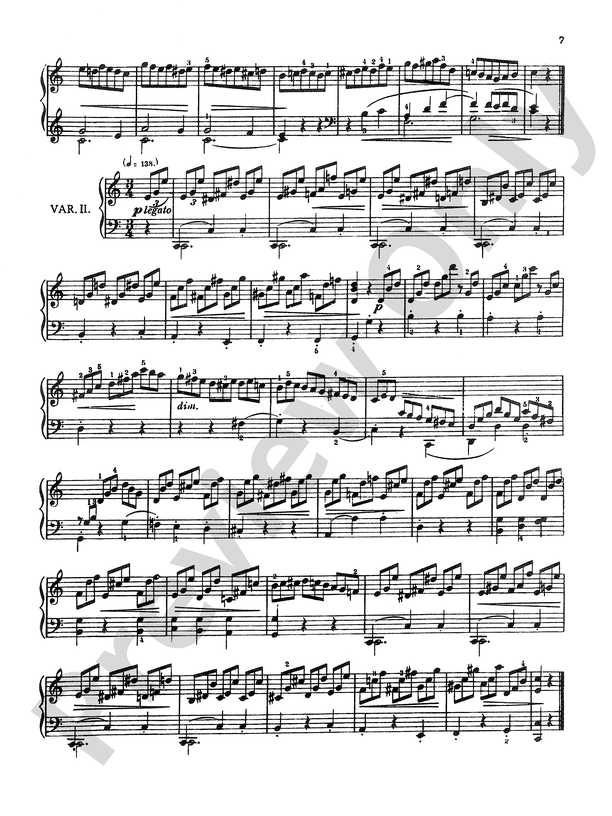 Beethoven Seven Easy Pieces Variations In C On Une Fièvre Brûlante Part Digital Sheet