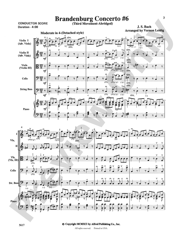 Brandenburg Concerto No. 6, 3rd Movement (Abridged)
