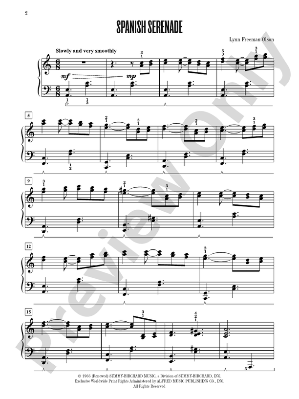 Spanish Serenade - Piano Solo