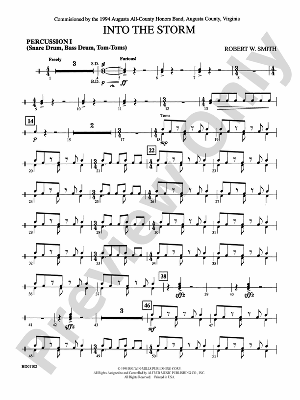 Into the Storm 1st Percussion 1st Percussion Part Digital Sheet Music Download