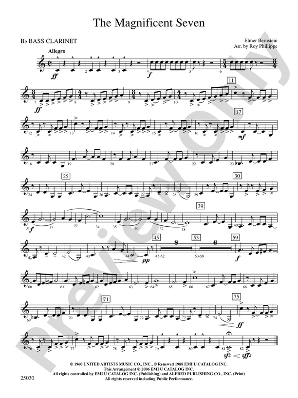 The Magnificent Seven Bflat Bass Bflat Bass Part
