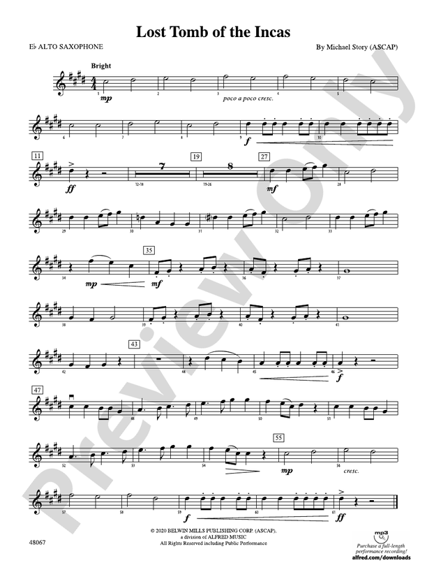 Lost Tomb of the Incas: E-flat Alto Saxophone