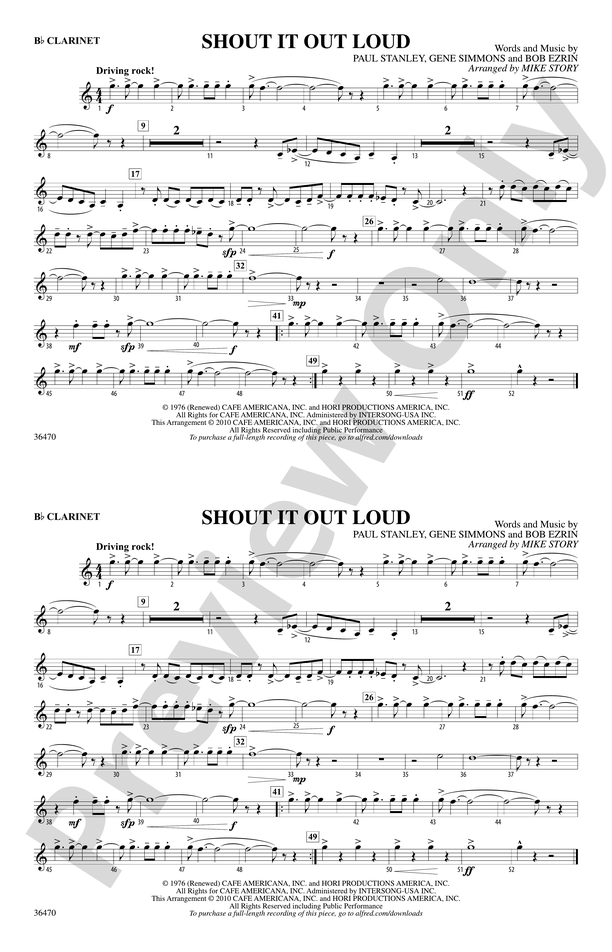 Shout It Out Loud: E-flat Alto Saxophone: E-flat Alto Saxophone Part -  Digital Sheet Music Download