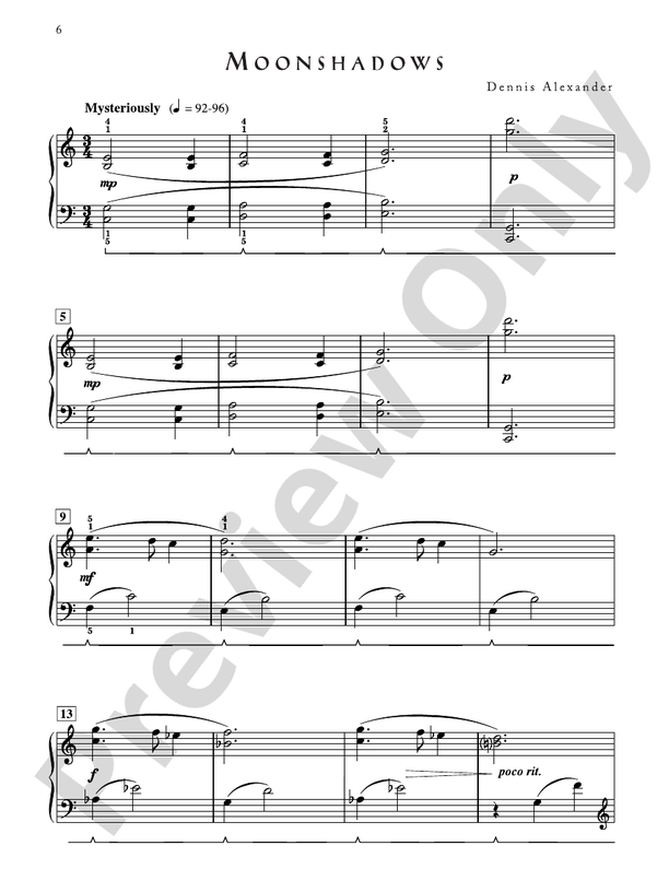 Moonshadows - Piano Solo
