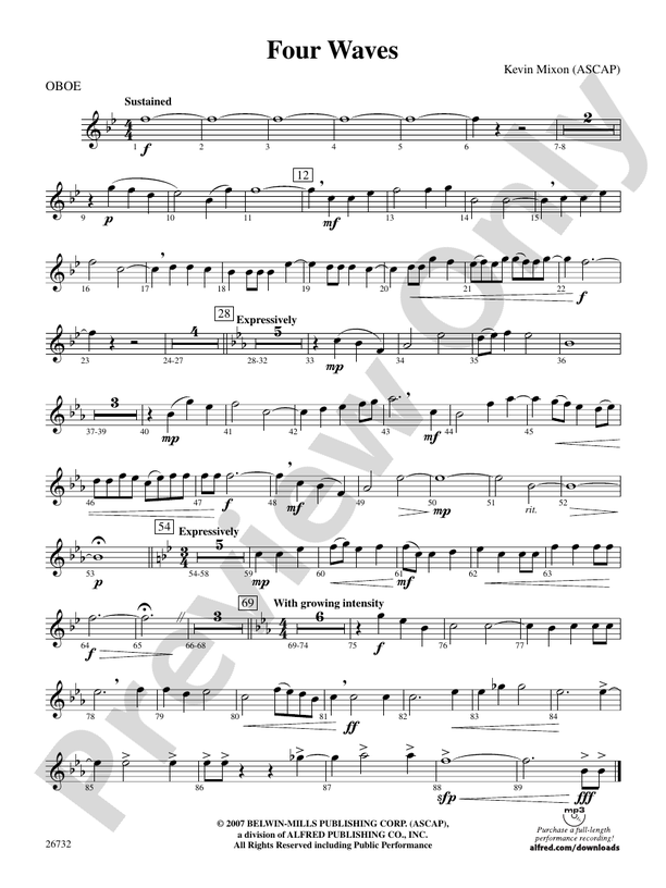 Four Waves Oboe Oboe Part Digital Sheet Music Download