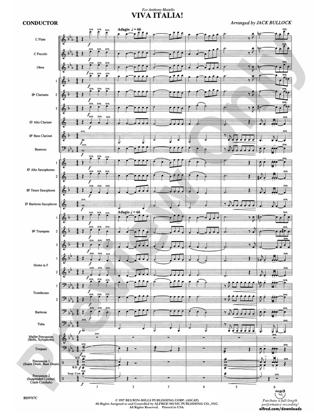 Viva Italia!: Score