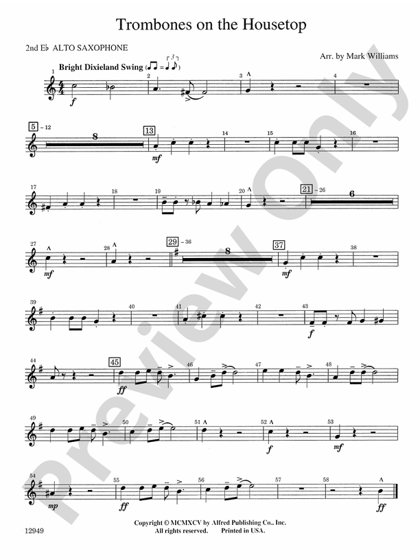 Trombones on the Housetop 2nd Eflat Alto Saxophone 2nd Eflat Alto