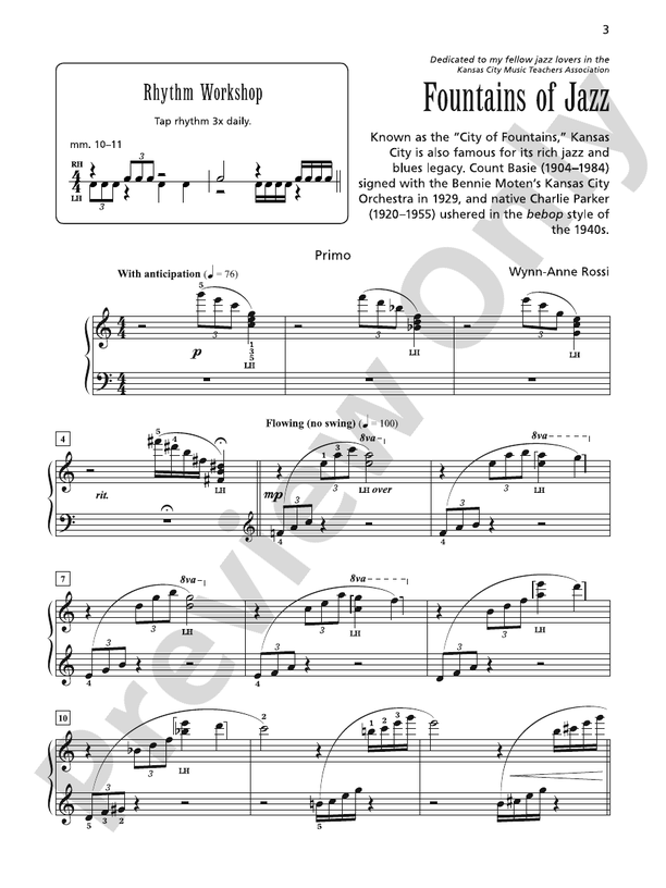Fountains of Jazz - Piano Duet (1 Piano, 4 Hands)