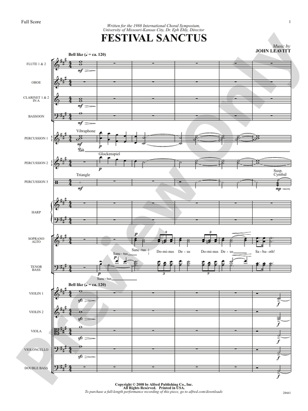 Festival Sanctus Choral Octavo Soundpax John Leavitt Digital Sheet Music Download 9074