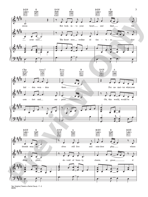 Yes, Virginia (There's a Santa Claus) Piano/Vocal/Guitar Wesley