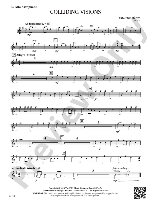 Colliding Visions: E-flat Alto Saxophone: E-flat Alto Saxophone