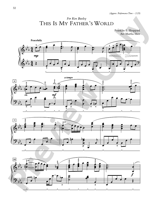 This Is My Father's World - Piano Solo