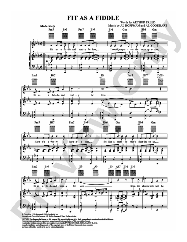 Fit As A Fiddle: Piano/Vocal/Chords: Al Hoffman - Digital Sheet Music ...