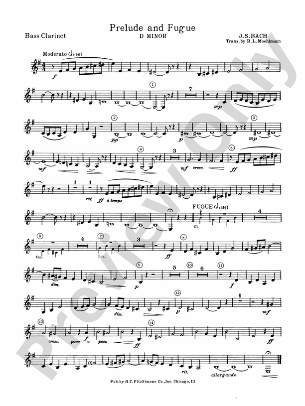 Prelude and Fugue in D minor Bflat Bass Bflat Bass