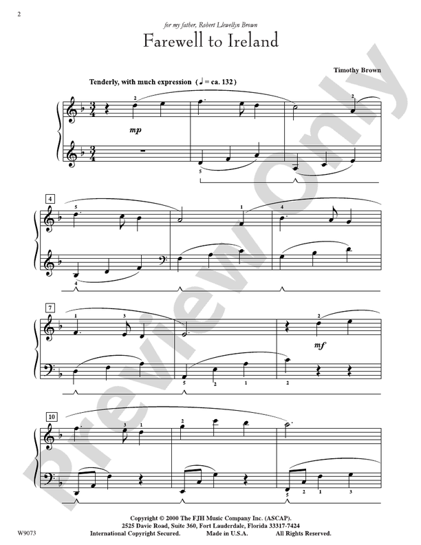 Farewell to Ireland: Piano: Timothy Brown - Digital Sheet Music