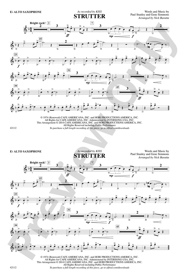 Strutter: E-Flat Alto Saxophone: E-Flat Alto Saxophone Part.