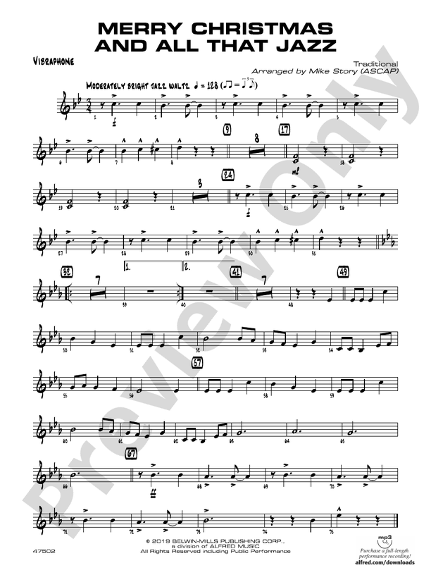 Merry Christmas and All That Jazz Vibraphone Vibraphone Part