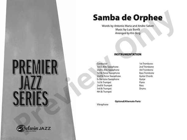 Samba De Orphee Score Jazz Ensemble Score Digital Sheet Music Download