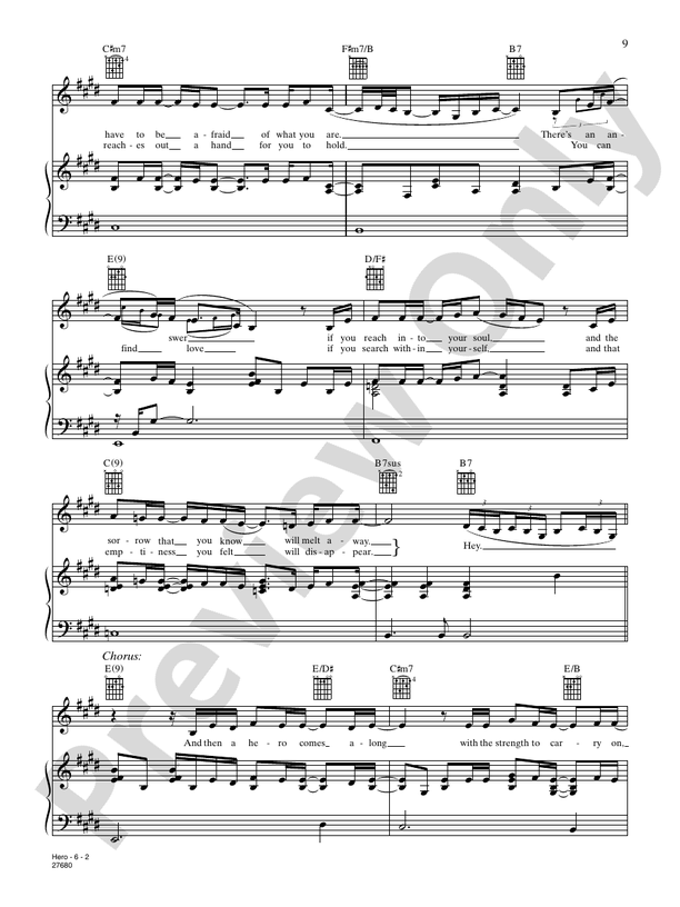 My Hero sheet music for voice, piano or guitar (PDF-interactive)