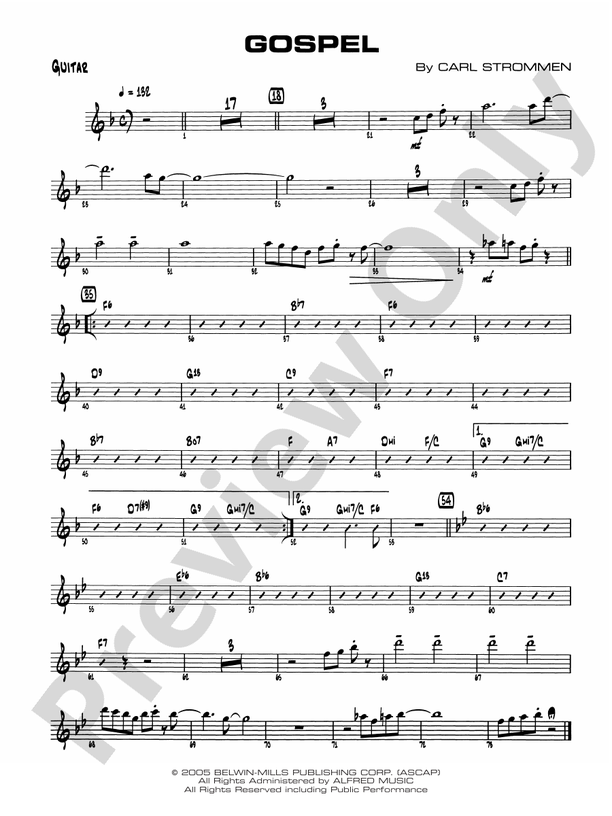 Gospel: Guitar: Guitar Part - Digital Sheet Music Download