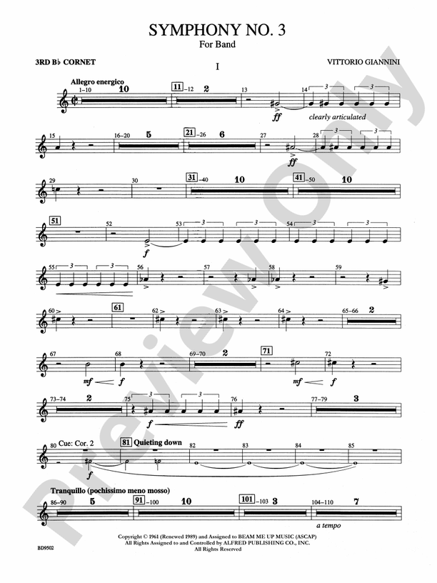 Symphony No 3 For Band 3rd B Flat Cornet 3rd B Flat Cornet Part Symphony No 3 For Band 3rd B Flat Cornet 3rd B Flat Cornet Part