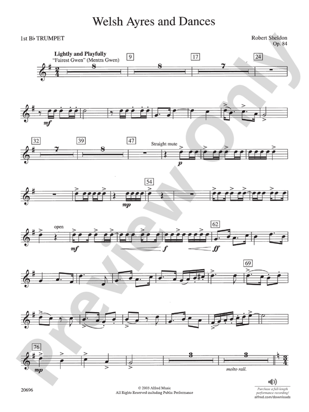 Welsh Ayres & Dances: 1st B-flat Trumpet: 1st B-flat Trumpet Part ...