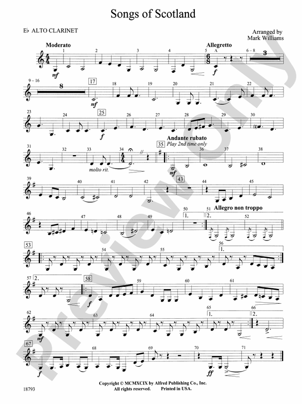 Songs of Scotland Eflat Alto Eflat Alto Part