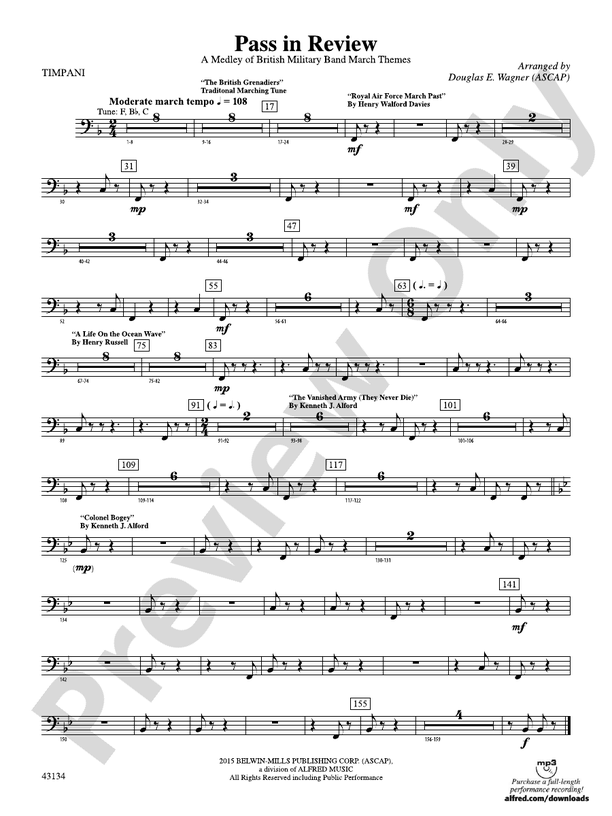 Pass in Review Timpani Timpani Part Digital Sheet Music Download