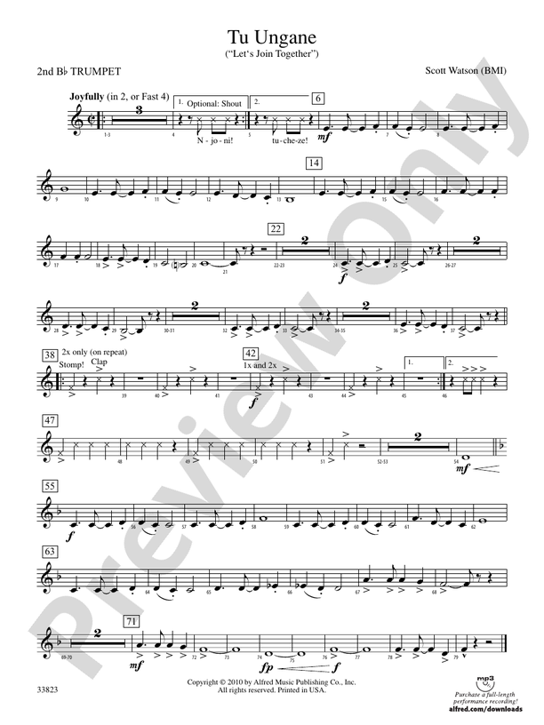 Tu Ungane: 2nd B-flat Trumpet