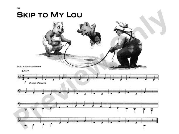 Skip to My Lou - Piano Solo (with Optional Duet Accompaniments)
