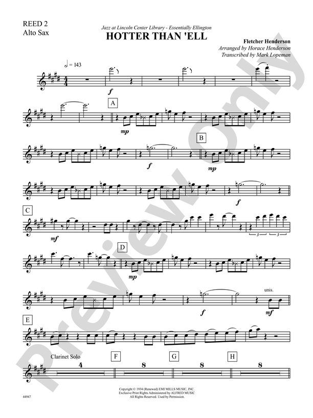 Jazz Hero: E-flat Alto Saxophone by George Vincent - Jazz Ensemble -  Digital Sheet Music
