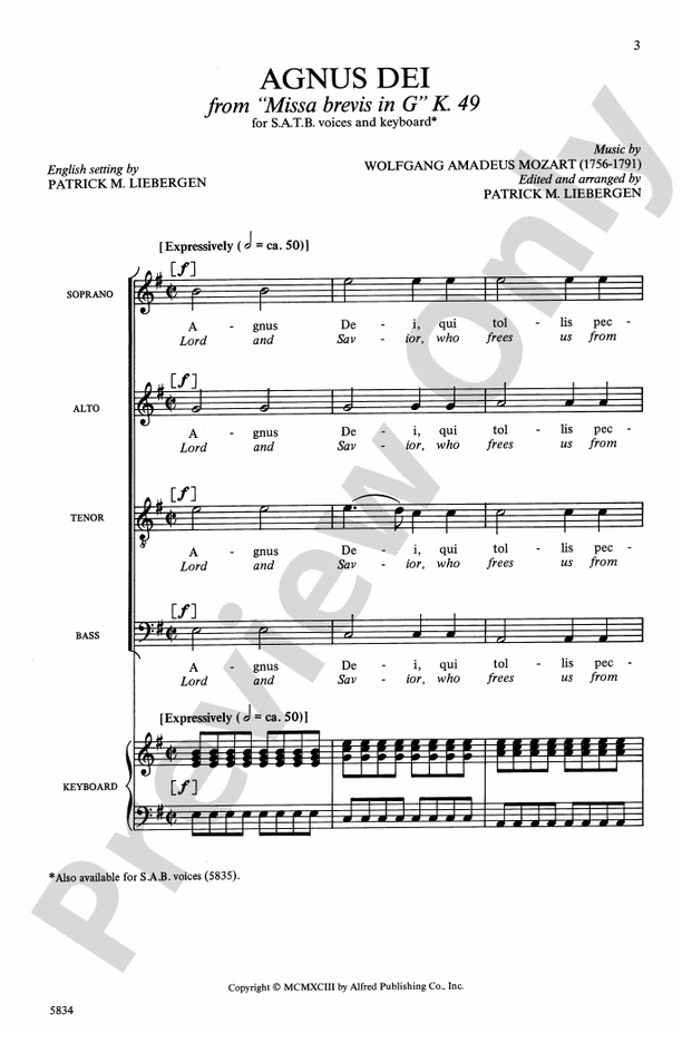 Agnus Dei (from Missa Brevis in G)