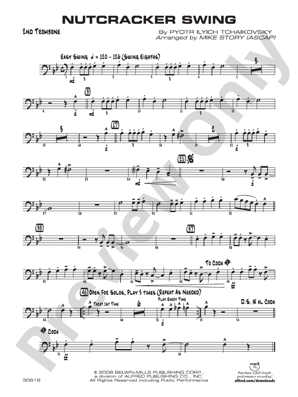 Nutcracker Swing 2nd Trombone 2nd Trombone Part Digital Sheet Music