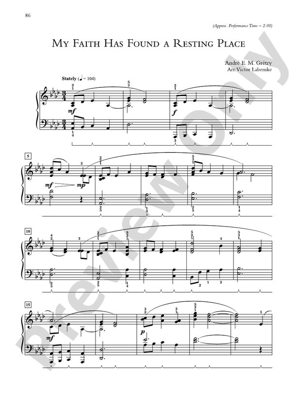 My Faith Has Found a Resting Place... - Piano Solo