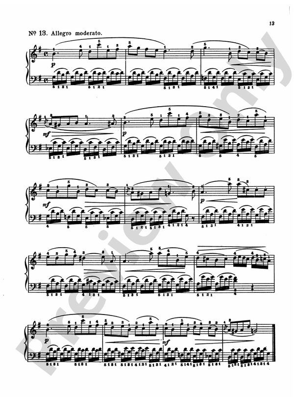 Loeschorn: Studies, Op. 65: No. 13 Part - Digital Sheet Music Download