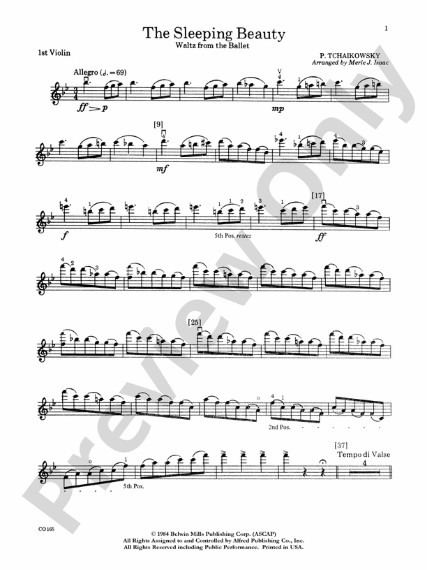 Sleeping Beauty (Waltz from the Ballet) 1st Violin 1st Violin Part