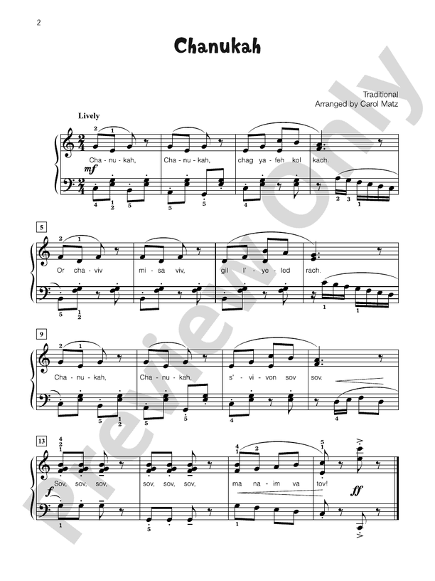 Chanukah - Piano Solo with Lyrics